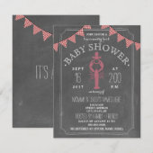 Invitation Baby shower de fille de l'ébullition Co Ed de bas (Devant / Derrière)