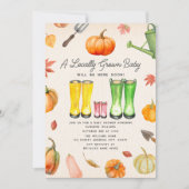 Invitation Baby shower de fille de patch Citrouille d'automne (Devant)