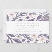 Invitation Baby shower de fille de Pêche violet Fleur sauvage (Devant)