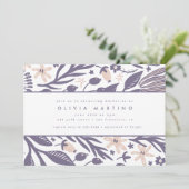 Invitation Baby shower de fille de Pêche violet Fleur sauvage (Debout devant)