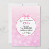 Invitation Baby shower de fille de Pink Bows (Dos)