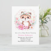 Invitation Baby shower de fille de prairie de loutres roses W (Debout devant)