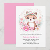 Invitation Baby shower de fille de prairie de loutres roses W (Devant / Derrière)