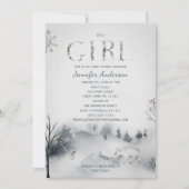 Invitation Baby shower de fille d'hiver (Devant)