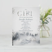 Invitation Baby shower de fille d'hiver (Debout devant)