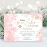 Invitation Baby shower de fille d'hiver rose et or<br><div class="desc">Pour une personnalisation plus avancée de ce design,  il suffit de cliquer sur le bouton "Customiser" ci-dessus !</div>
