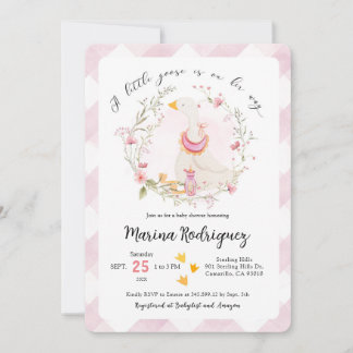 Invitation Baby shower de fille d'oie sotte