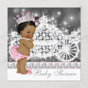 Invitation Baby shower de fille d'origine afro-américaine