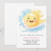 Invitation Baby shower de fille du bonheur baisé au soleil (Devant / Derrière)