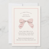 Invitation Baby shower de fille élégante à poitrine rose pâle (Devant)