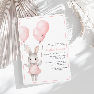 Invitation Baby shower de fille en ballons roses