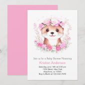 Invitation Baby shower de fille enchantée de Otter aquarelle (Devant / Derrière)