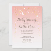 Invitation Baby shower de fille étoile rose pâle (Devant)