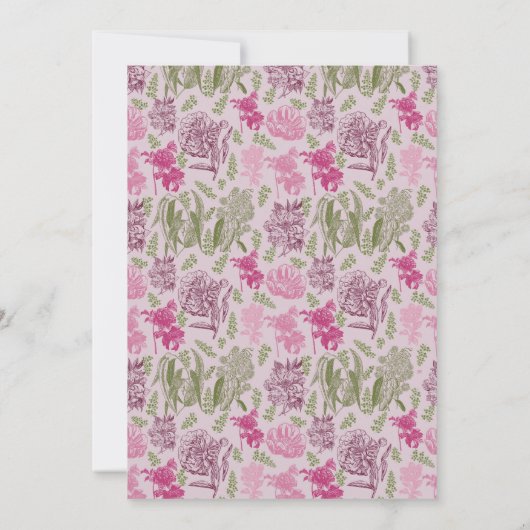 Invitation Baby shower de fille Eucalyptus Peony botanique (Dos)