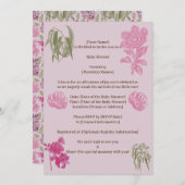 Invitation Baby shower de fille Eucalyptus Peony botanique (Devant / Derrière)