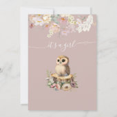 Invitation Baby shower de fille fleur sauvage des animaux des (Dos)
