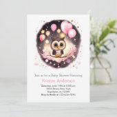 Invitation Baby shower de fille Fleur sauvage Enchantée de Ch (Debout devant)