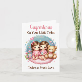 Invitation Baby shower de fille jumelle Félicitations Nouveau