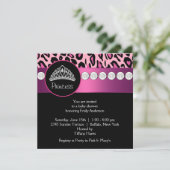 Invitation Baby shower de fille Leopard Rose Hot (Debout devant)