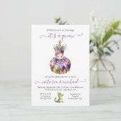 Invitation Baby shower de fille Mardi Gras (Debout devant)