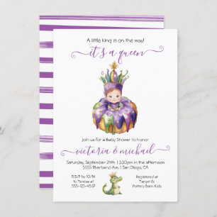Invitation Baby shower de fille Mardi Gras