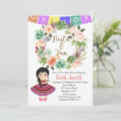 Invitation Baby shower de fille mexicaine (Debout devant)