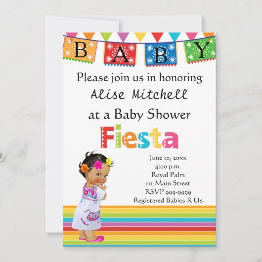 Invitation Baby shower de fille mexicaine (Devant)