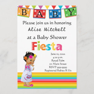 Invitation Baby shower de fille mexicaine