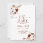 Invitation Baby shower de fille Orange Burnt Orang (Devant)
