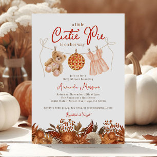 Invitation Baby shower de fille ours en peluche de la petite 