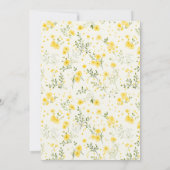 Invitation Baby shower de fille papillon floral jaune moderne (Dos)