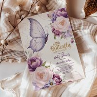 Baby shower de fille papillon rose violet