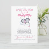 Invitation Baby shower de fille par Mail Pink Elephant sur Cl (Debout devant)