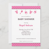 Invitation Baby shower de fille Pink Polka Dot (Devant)