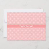 Invitation Baby shower de fille Pois rose et blanc (Dos)