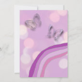 Invitation Baby shower de fille pourpre arc-en-ciel et papill (Dos)