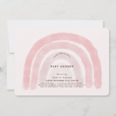Invitation Baby shower de fille rose arc-en-ciel (Devant)