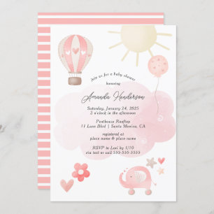 Invitation Baby shower de fille rose bébé