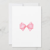 Invitation Baby shower de fille rose Bow moderne (Dos)