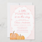 Invitation Baby shower de fille rose Citrouille lunatique (Devant)