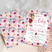 Invitation Baby shower de fille rose Ladybug blond