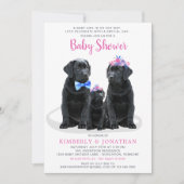 Invitation Baby shower de fille rose marionnettes (Devant)