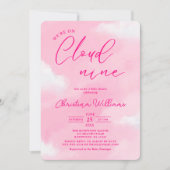 Invitation Baby shower de fille rose moderne (Devant)