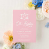 Invitation Baby shower de fille rose moderne