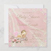 Invitation Baby shower de fille rose pâle (Dos)