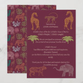 Invitation Baby shower de fille rose Safari (Devant / Derrière)