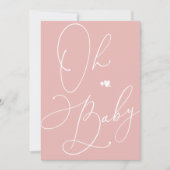 Invitation Baby shower de fille rose vif moderne (Devant)