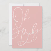 Invitation Baby shower de fille rose vif moderne (Dos)