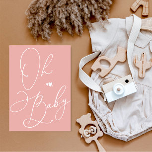 Invitation Baby shower de fille rose vif moderne