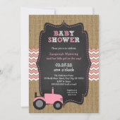Invitation Baby shower de fille Rustic Pink (Devant)